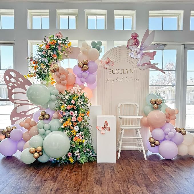 Sage Green Purple Pink Balloons 12 Inch Fairy Wildflower Spring Sage Dusty - Image 4