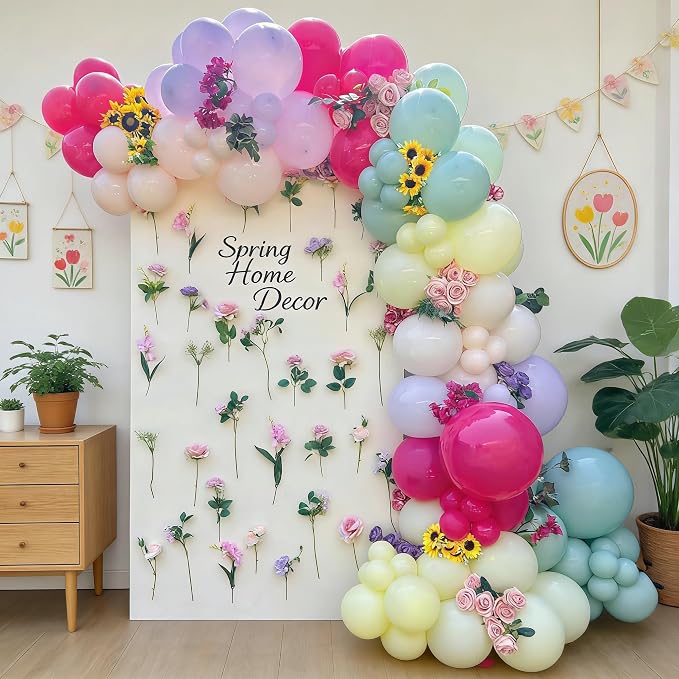 154Pcs Spring Wildflower Balloons Arch Garland Kit | Pastel Color Balloons - Image 5