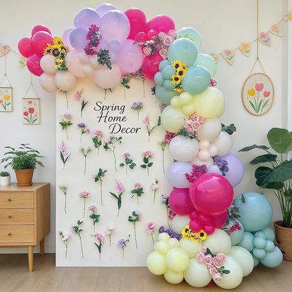 154Pcs Spring Wildflower Balloons Arch Garland Kit | Pastel Color Balloons - Image 5