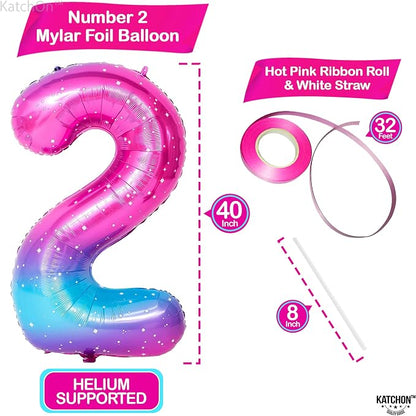 KatchOn Rainbow 2 Balloon Number 40 Inch | Number 2 Balloons - Image 3