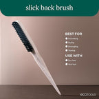 EcoTools Slick Back Hairbrush, Small Brush For The Perfect Ponytail Or Bun, Tease, Smooth, & Style Hair, Tame Frizz & Flyaways, Renewable Bamboo Handle & Vegan Boar Bristles, Cruelty-Free, 1 Count