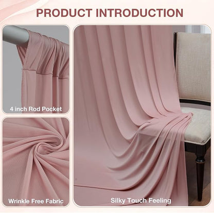 30ftx10ft Wrinkle Free Dusty Pink Backdrop Curtains - Image 2