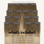 Irresistible Me Real Human Hair Extensions Clip Ins – 100% Human Hair Clip In Extensions for Length & Volume – Invisible Extension – Heat Resistant & Dyeable – Rooted Blonde, 20 Inches