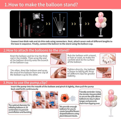 4 Sets Pearl Pink Sand White Balloons Stand - Image 3