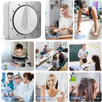 Kitchen Timers for Cooking, Chef Cooking Timer Clock with Loud Alarm,100% Mechanical Desk Timer - No Batteries Required - Magnetic Backing, Exquisite Stainless Steel Body - Countdown Reminder Magnetic
