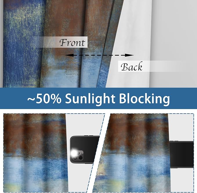 Asuexpect Abstract Curtains 2 Panels Abstract Rust Curtain Room Darkening - Image 2
