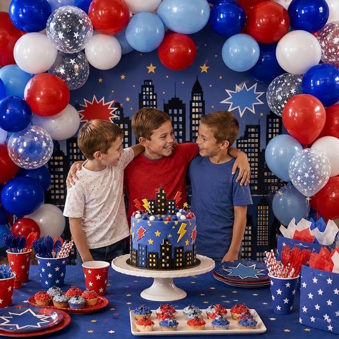 Red White and Blue Baseball Balloons - Image 3