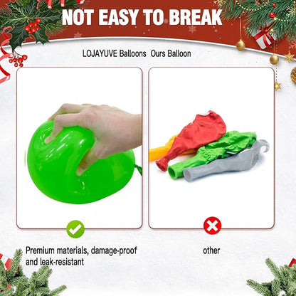 Red White Green Latex Christmas Balloons 45ct 12in | Latex, classic Christmas - Image 3