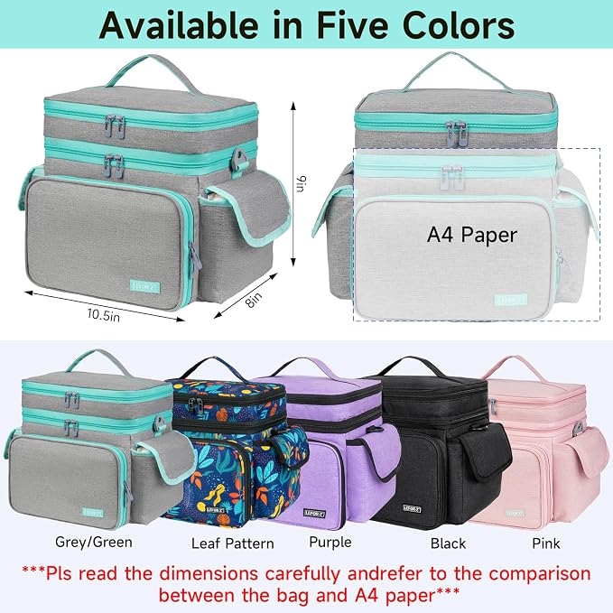 LEFOR·Z Small Sewing Supplies Organizer Bag, Sewing Box | Double-Layer Sewing - Image 2