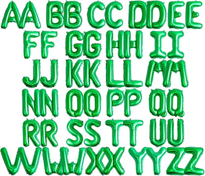 16 Inch 52Pcs Green Letter Balloons Shiny A-Z Foil Balloon Letters | Reusable by Makeyourpartypop