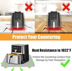 Heat Resistant Mat for Air Fryer, 21 x 29.5in Countertop Protector, Fireproof Silicone Appliance Slider for Coffee Maker, Toaster, Oven (Grey)