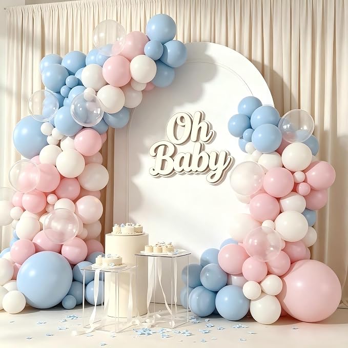 Pink and Blue Balloons Garland Arch Kit - Image 3