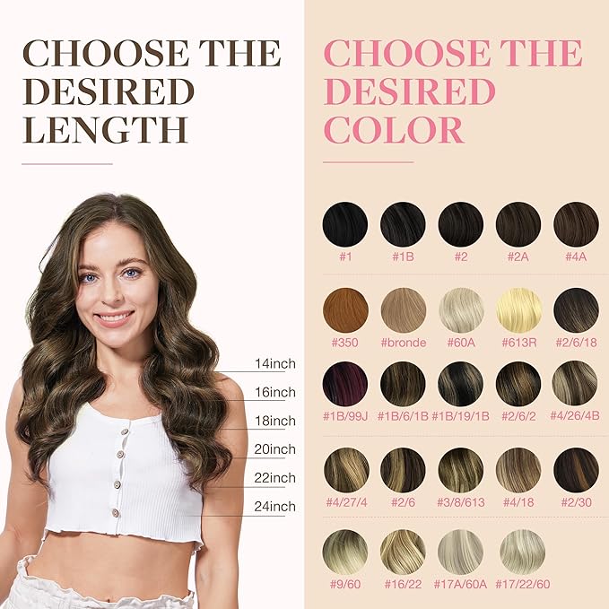 GOO GOO Tape in Hair Extensions Human Hair, 2/6/2 Balayage Dark Brown to Chestnut Brown, 22inch 50g 20pcs, Thick Ends Straight Seamless, Invisible Tape in