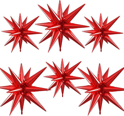 Red Star Balloons, 22/27 Inch Red Star Foil Balloons, Aluminum Foil Balloon by Paready