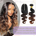 T1B/2/30 Chestnut Brown Ombre Human Hair Bundles Body Wave 100% Real Virgin Human Hair Bundles 10 12 14 Inch Dark Roots Bundle 3 Tone Ombre Medium Auburn Colored Sew in Quick Weaves