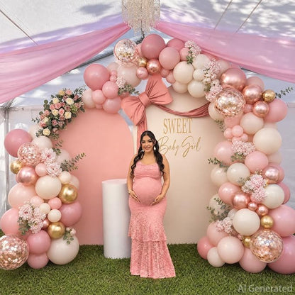 Dusty Rose Pink Balloon Arch Kit - Image 3