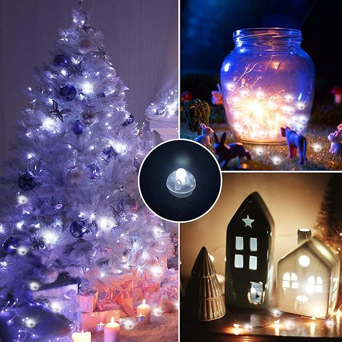 Aogist 100pcs White LED Balloon Light, Tiny Light Mini Round Led Ball Lamp - Image 4