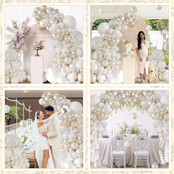 White Balloon Arch Kit for Wedding Bridal Shower Baby Shower Decorations | - Image 6