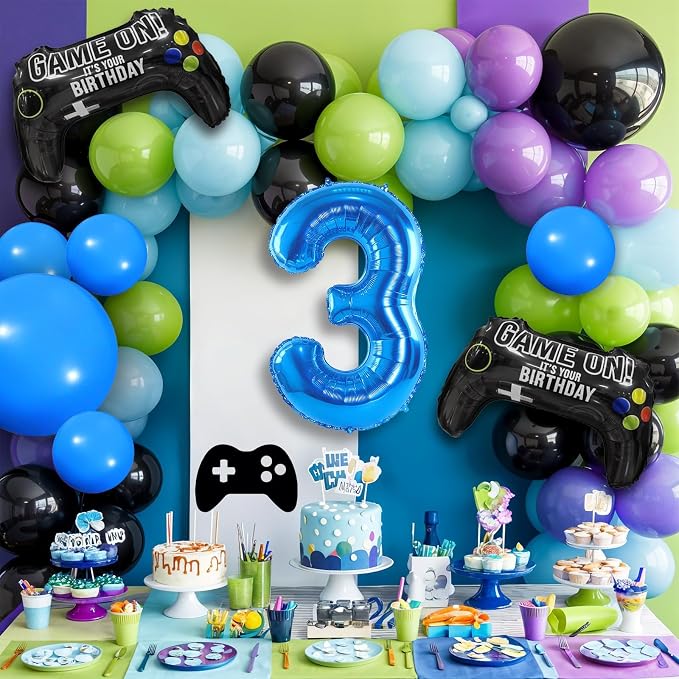 3th Birthday Video Game Balloons Arch, 3th Game Party Balloons Garland Kit 3th - Image 4