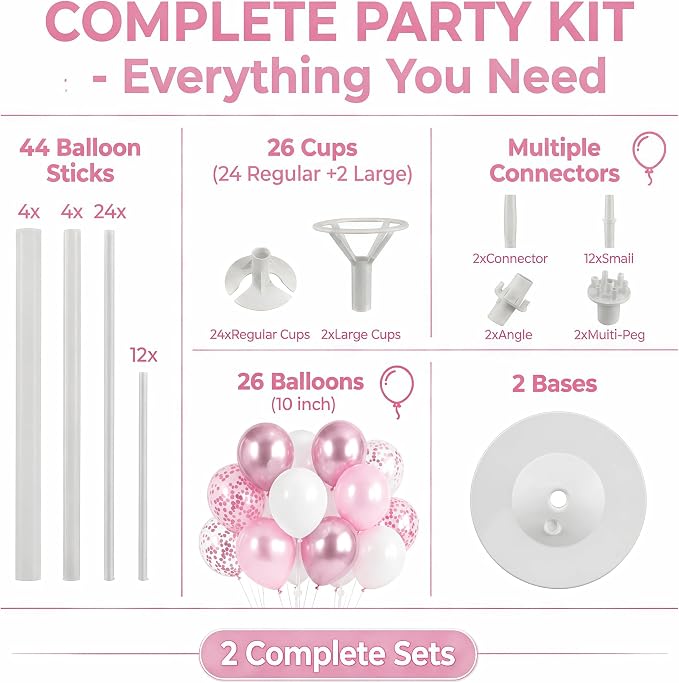 Pink Balloon Column Stand Kit - Image 2