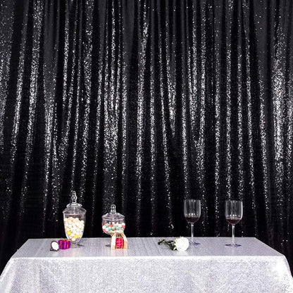 Juya Delight Black Sequin Backdrop, 10FTx10FT NO See-Through Photobooth - Image 6