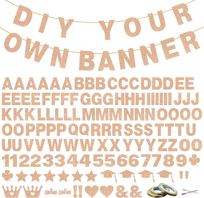 131 PCS Custom Banner 5" DIY Party Letter Banners Personalized Decor | by Unknown