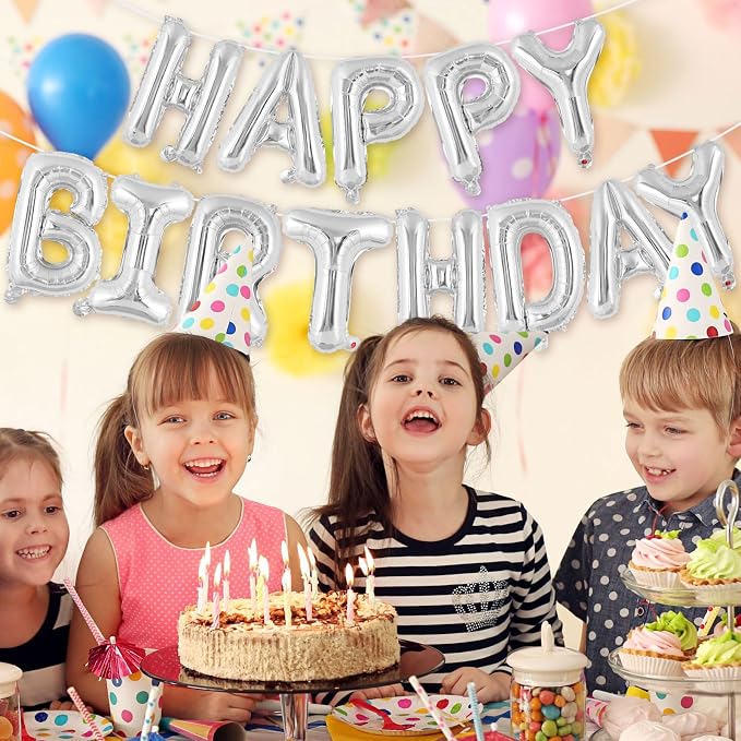 Happy Birthday Balloons Banner, Foil Balloon Personalized Name Letters Balloons - Image 3