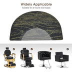BarberPub 3'x4' Barber Mat for Hair Stylist Salon Chair Anti-Fatigue Floor Mat Circle 1" Thick 0025 (Black& Gold, 3' x 4'x 1”)