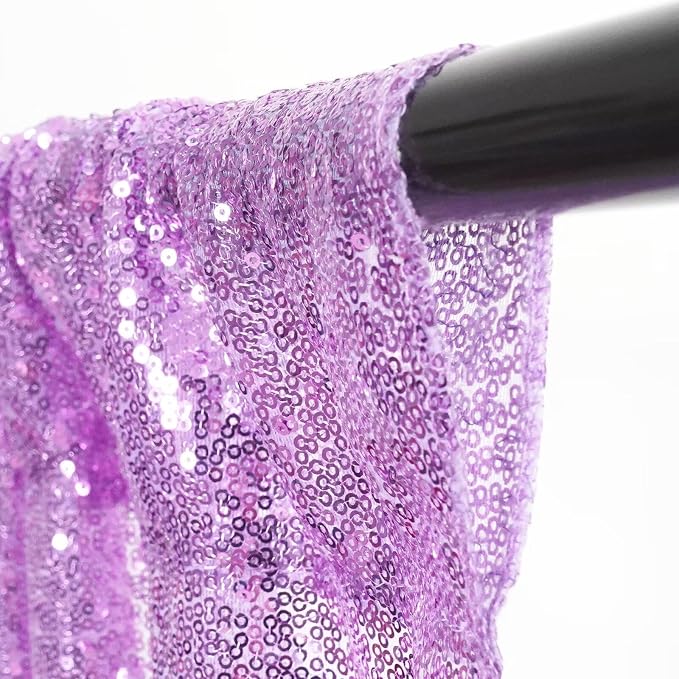 Eternal Beauty Lavender Sequin Backdrop Curtains, 2 Panels 2x8FT | 3mm Sparkle - Image 5