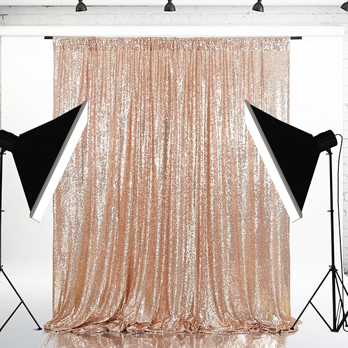 Eternal Beauty Rose Gold 3mm Sequin Backdrop 10x10 Ft - Image 2