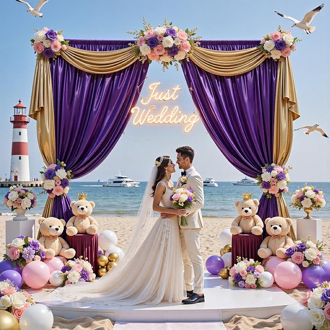 10x10FT Purple Sequin Backdrop Curtain - Image 4