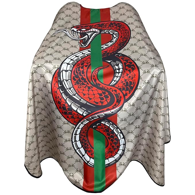 Barber Capes Hair Cutting Capes Salon Stylist Capes with Snaps Waterproof Professional Large Barber Hairdresser Gown Cape- 63”× 56”(SNAKE)