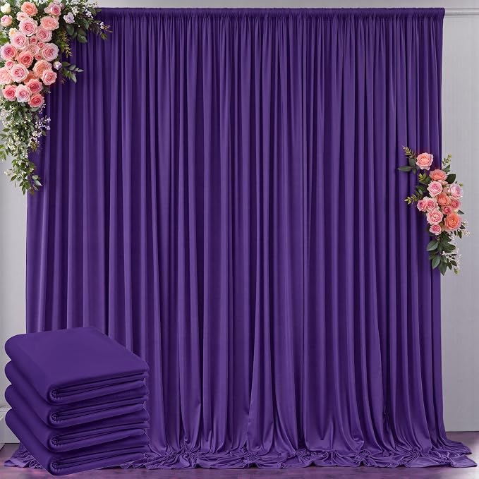 20 ft x 10 ft Wrinkle Free Purple Backdrop Curtain by Outpain