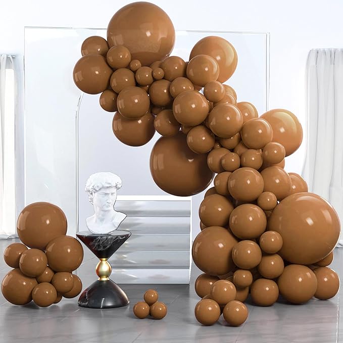 PartyWoo Brown Balloons 85pcs Boho Coffee Tan Fall Color 18 12 10 5 Inch | 18 by PartyWoo