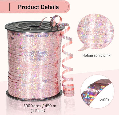 Pink Ribbon - 500 Yard Light Pink Curling Ribbon - Image 3