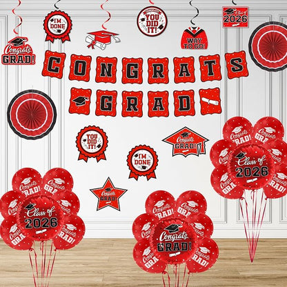 Red Themed 2026 Graduation Decorations Set - Image 7