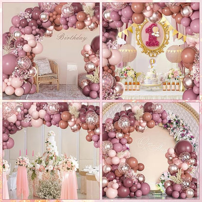 Ouddy Party Dusty Rose Pink Balloons Garland Arch Kit 18 12 10 5 Inch | - Image 8