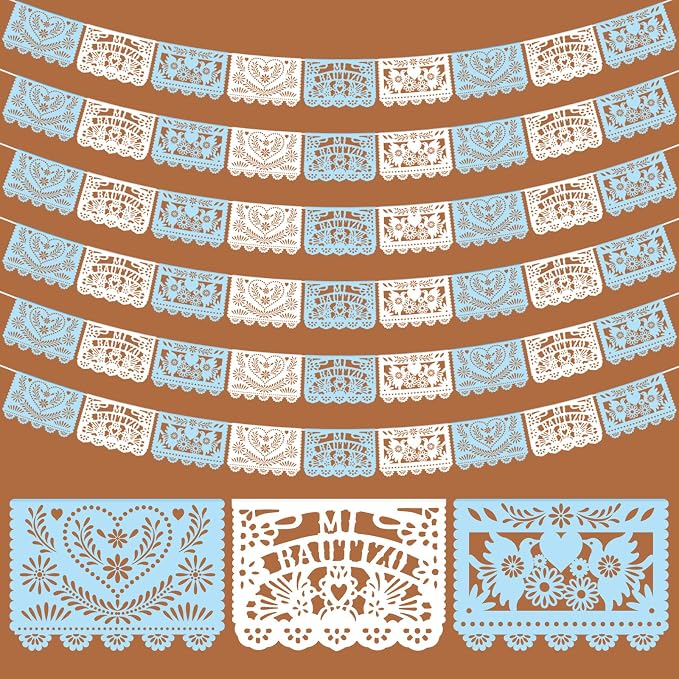 TaoBary 6 Pcs Papel Picado Mexican Wedding Cielito Lindo Party Decor 118 Feet by TaoBary