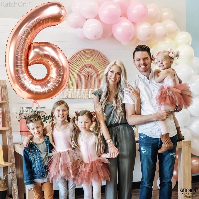 KatchOn, Giant Rose Gold Number 6 Balloon - Image 2