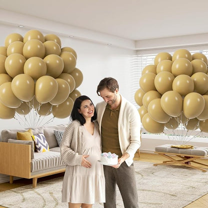 Tan Balloons 12 inch, Light Brown Latex 50pcs Party Balloons | Boho, Baby Shower - Image 7