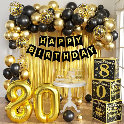 Gold 80th birthday decorations for men by jenmir
