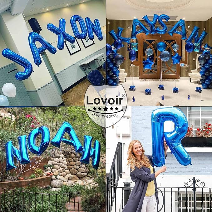 Lovoir 40 Inch Large Blue Letter P Balloons Big Size Jumbo Mylar Foil Helium - Image 6