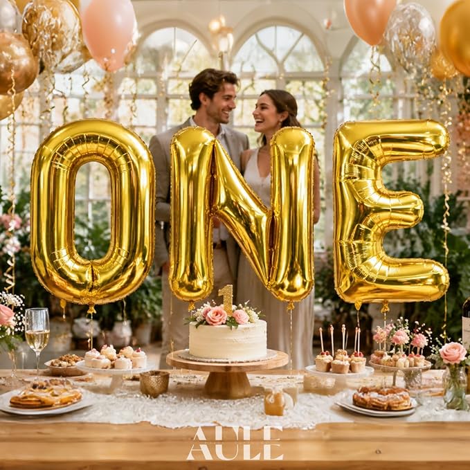 AULE 40 Inch Gold N Balloon Letter Foil A-Z Birthday Big Alphabet | Birthday - Image 2