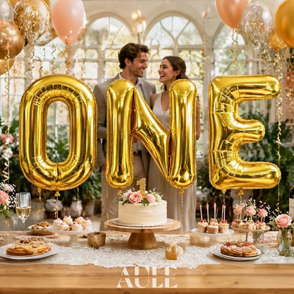 AULE 40 Inch Gold N Balloon Letter Foil A-Z Birthday Big Alphabet | Birthday - Image 2