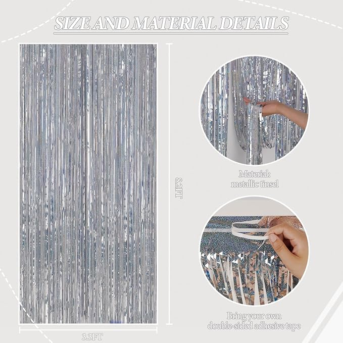 DECOCKRAT 3 Pack Foil Fringe Backdrop - Image 3