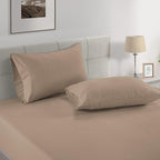 Lane Linen 100% Organic Cotton King Size Pillow Cases Set of 2 (20''x36'') Pillow Cases King Size Certified Organic Cotton Pillowcases King Pillow Cases Set of 2 Brown Pillow Cases Taupe