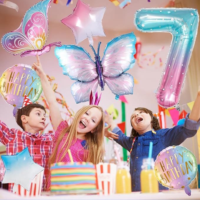 Butterfly Balloons 7th Birthday Decorations - Image 4