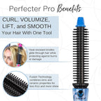CALISTA Perfecter Pro Heated Round Brush | Lift, Volumize, and Style with No Heat Damage for Healthier-Looking Hair | 1.0" for Shoulder Length Styles | Dual Voltage & Adjustable Temp (1.0, Rose Gold)