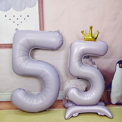 Standing Purple Crown Number 0 Balloon 40In Pastel Purple Crown 0 Balloon | - Image 4