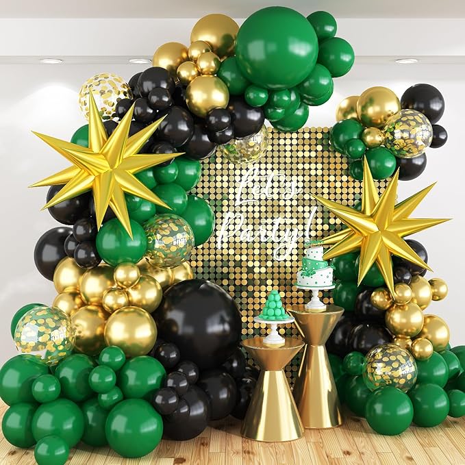 Dark Green and Black Balloon Arch Kit by Paeyeq